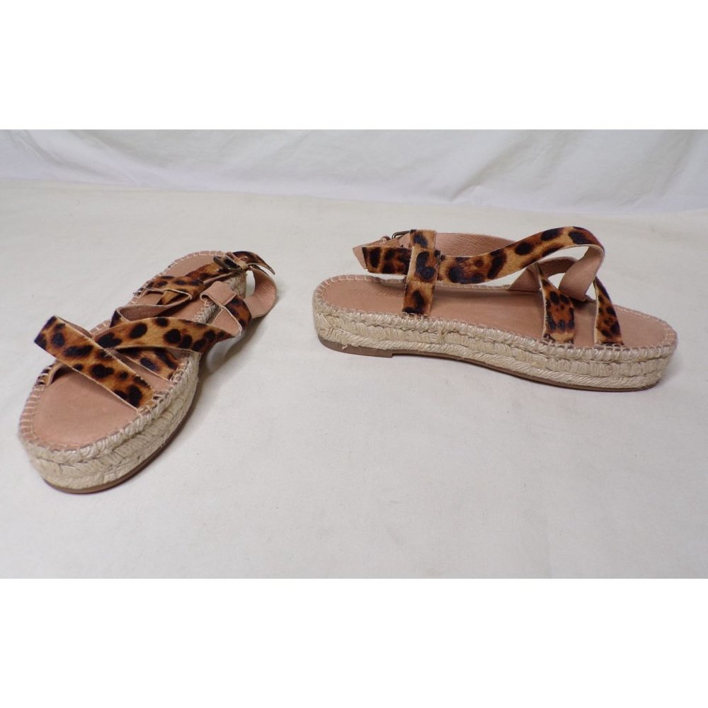 MADEWELL Malia Espadrille Sandal Leopard Calf Hair 9 NEW $138 - Picture 4 of 10
